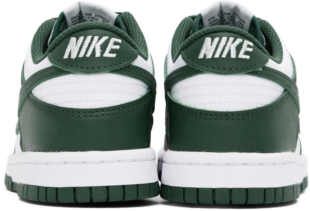 NIKE Big Kids Green & White Dunk Low Sneakers 2