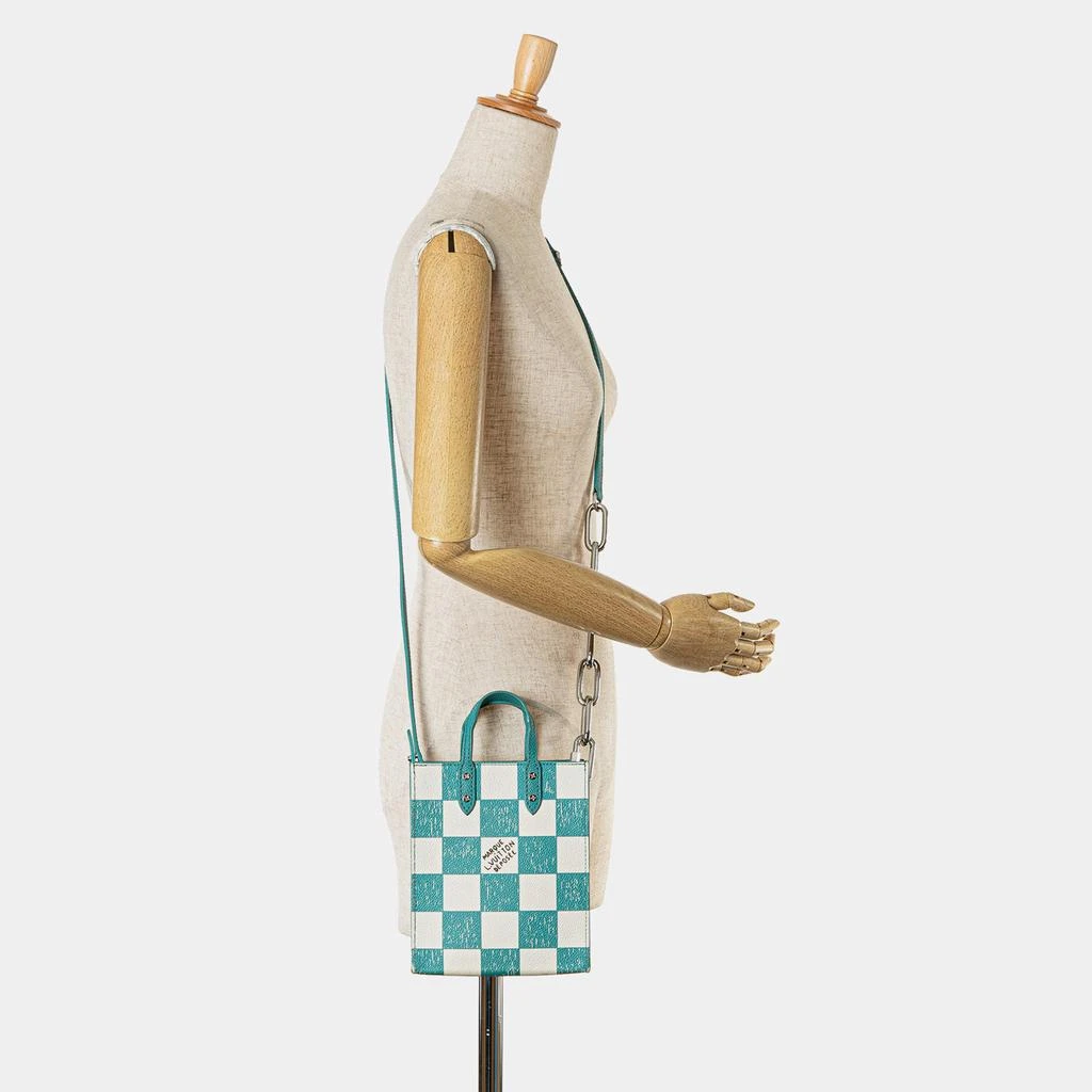 Louis Vuitton Louis Vuitton Blue White Damier Checkerboard Sac Plat XS Bag 6