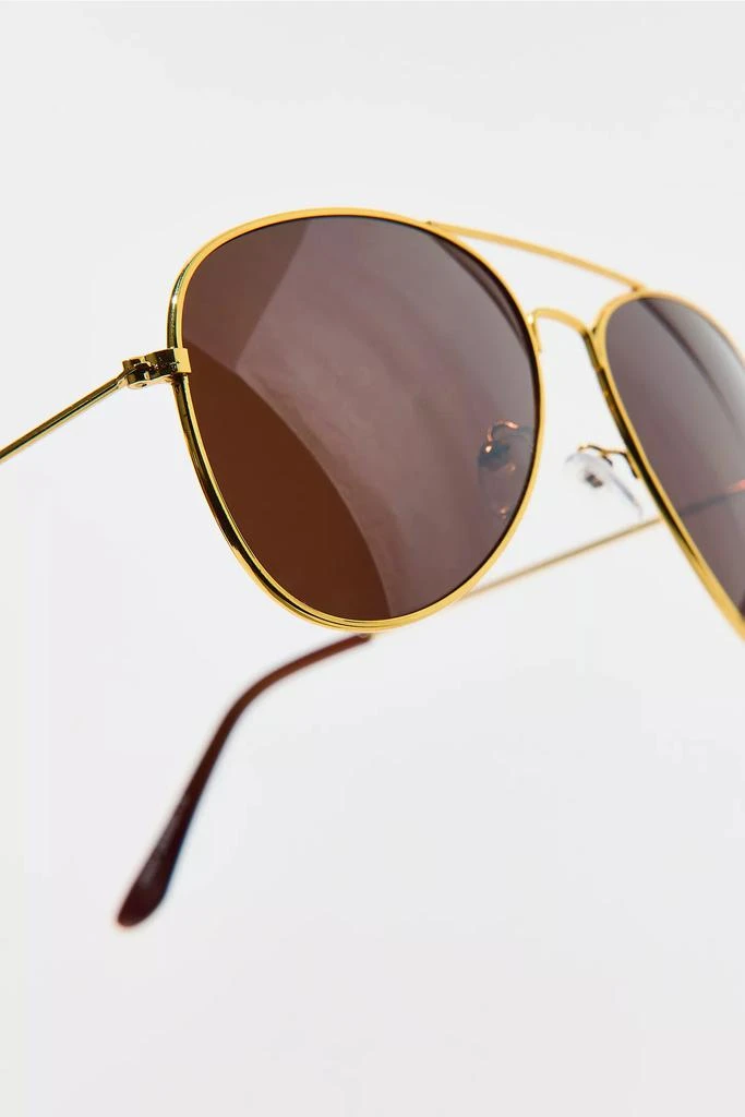Vintage 
ReMADE by UO Vintage By UO Flight Aviator Gold Sunglasses