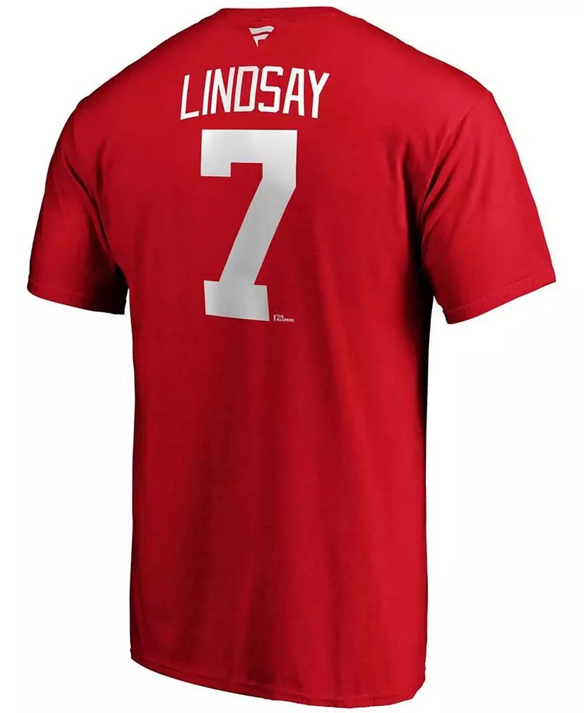 Fanatics Men's Ted Lindsay Red Detroit Red Wings Authentic Stack Retired Player Name and Number T-shirt 3