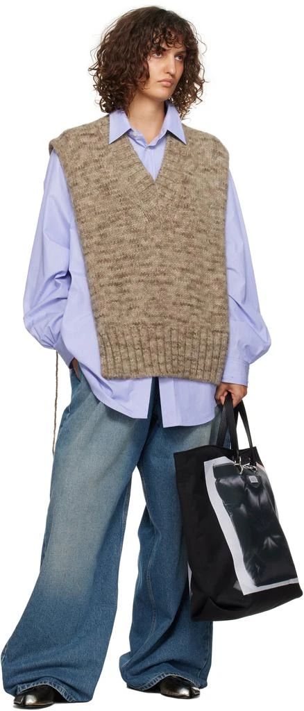 MAISON MARGIELA Black Trompe L'oeil Glam Slam Shopping Tote 4