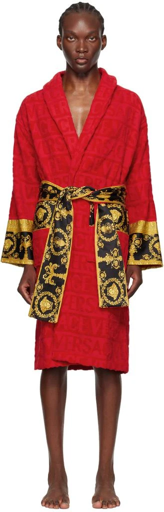Versace Red 'I Heart Baroque' Robe 1