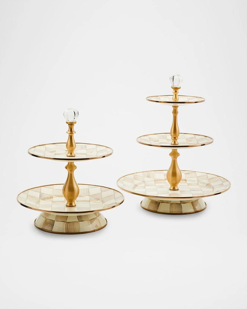 MacKenzie-Childs Mocha Check Three-Tier Sweet Stand 4