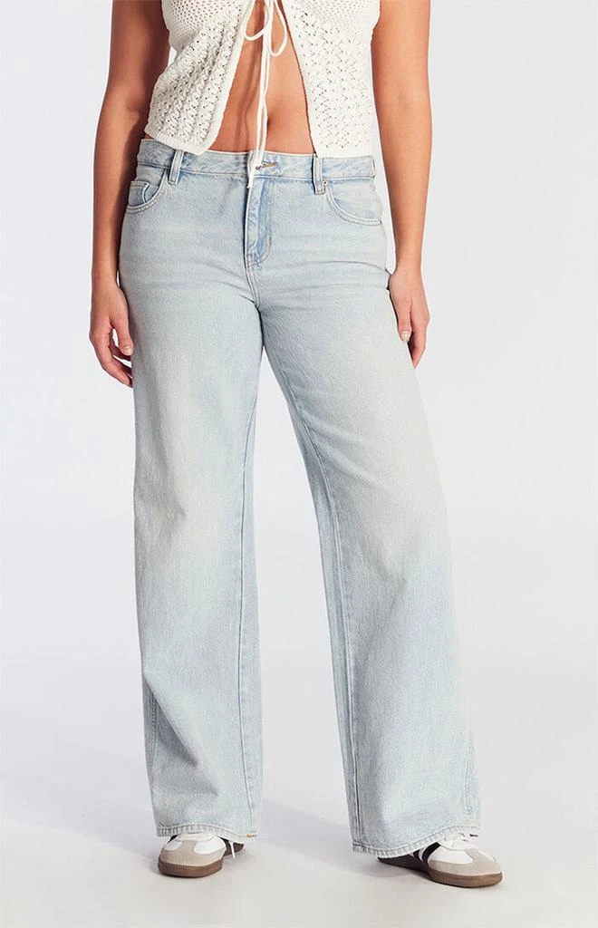 PacSun Casey Low Rise Baggy Jeans Light Indigo Wash 3