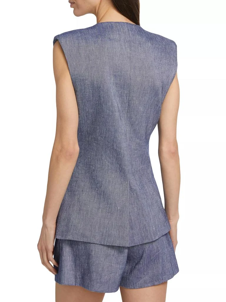 VERONICA BEARD Tamara Linen-Blend Vest 5