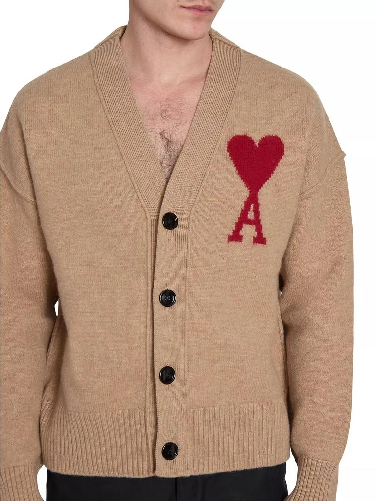 AMI ADC Logo Wool Cardigan 5