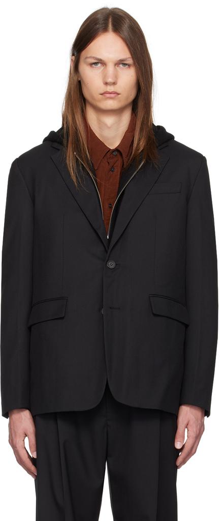 Solid Homme Black Twill Blazer