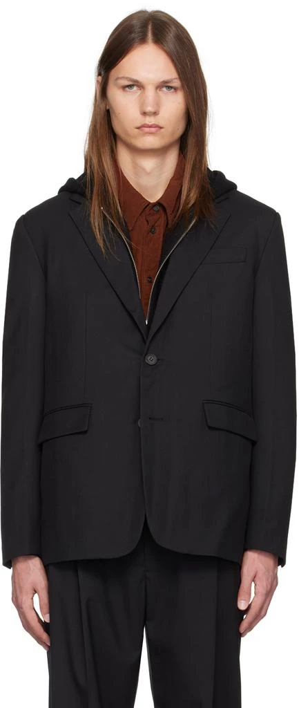Solid Homme Black Twill Blazer 1