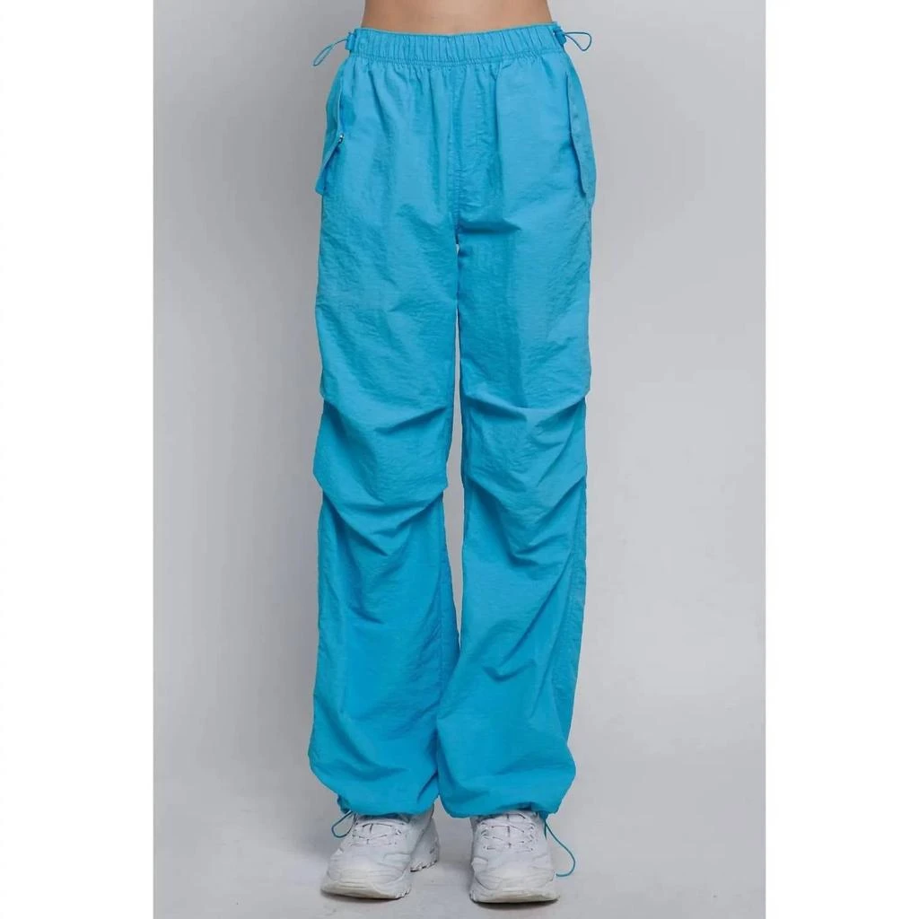 Style Up Parachute Jogger Pants In Blue