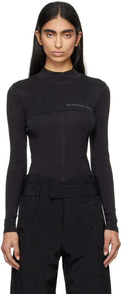 Eckhaus Latta Black Lapped Baby T-shirt 1