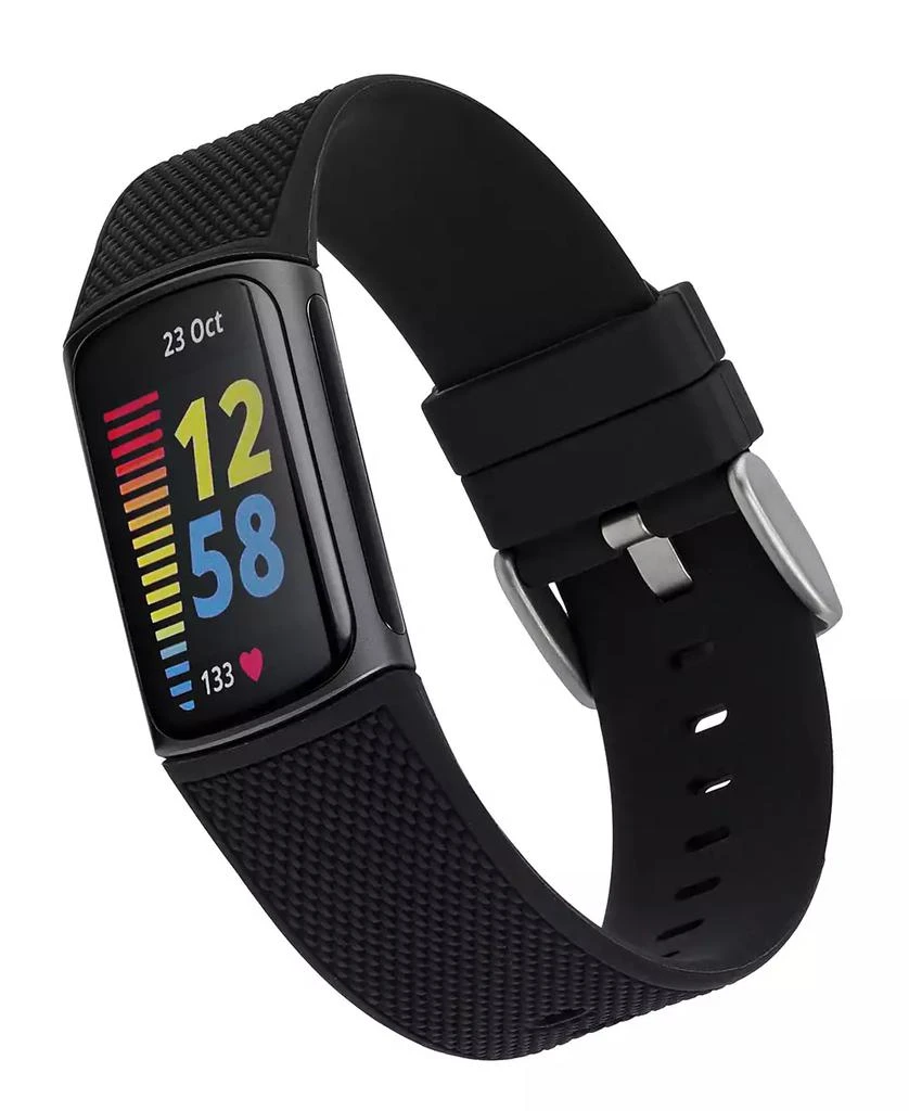 WITHit Black Silicone Woven Band Compatible with Fitbit Charge 5 and 6 1