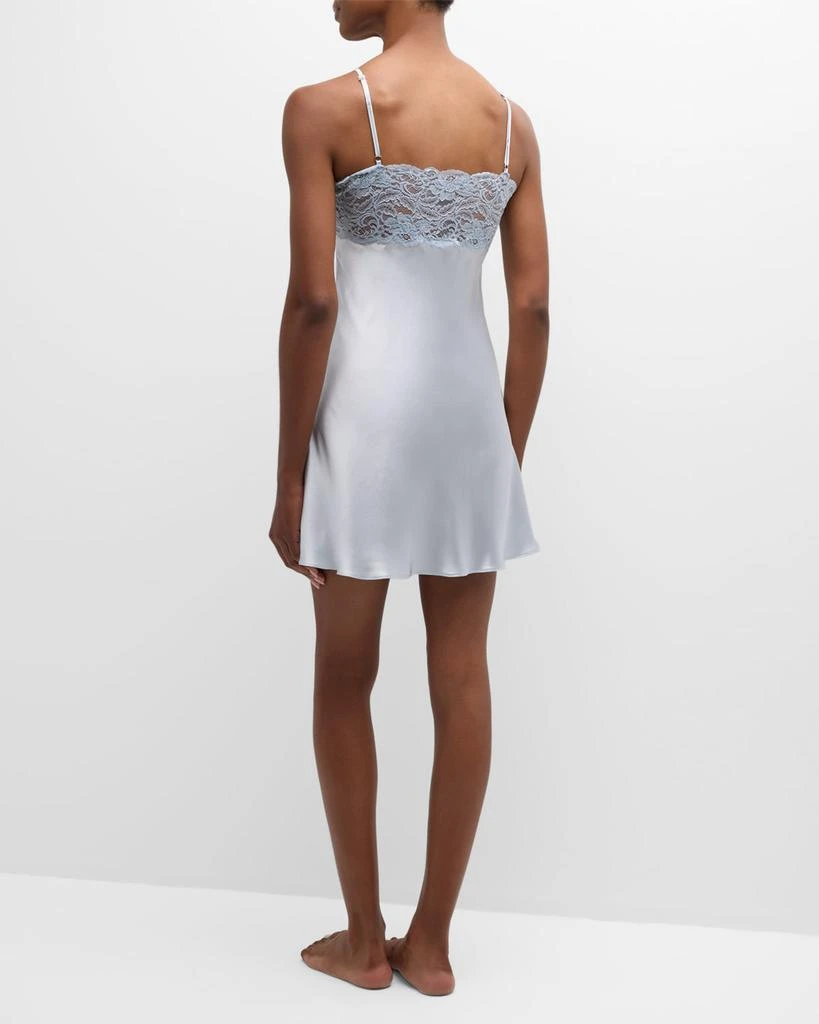Christine Lingerie Bijoux Lace-Trim Silk Chemise 4