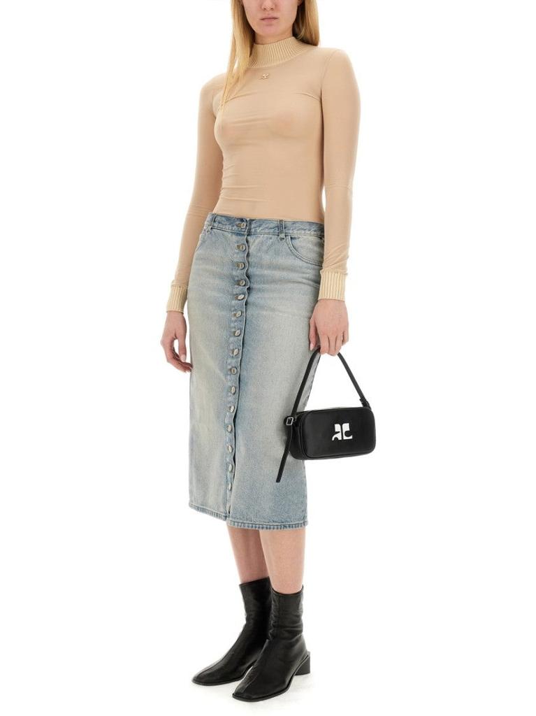 Courrèges Button-Down Midi Skirt
