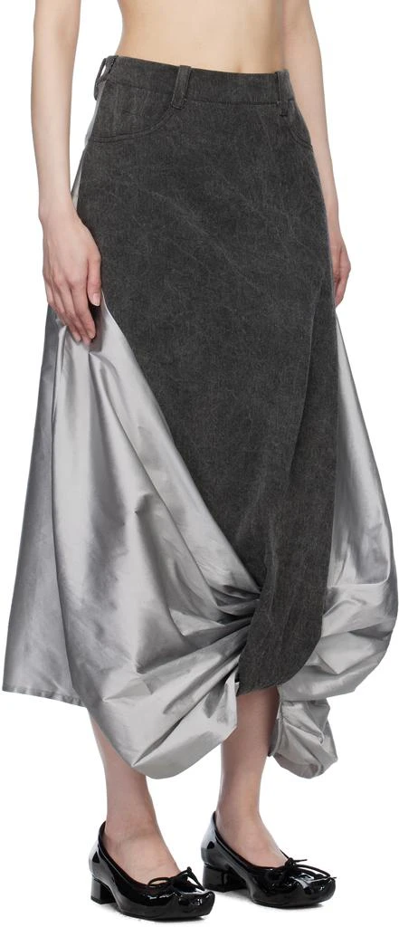 PAULA CANOVAS DEL VAS Gray Boletus Midi Skirt 2