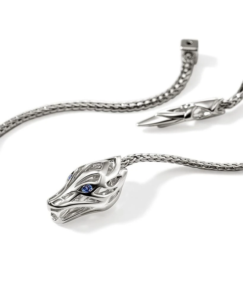 John Hardy Sterling Silver Naga Blue Sapphire Dragon Drop Earrings 4