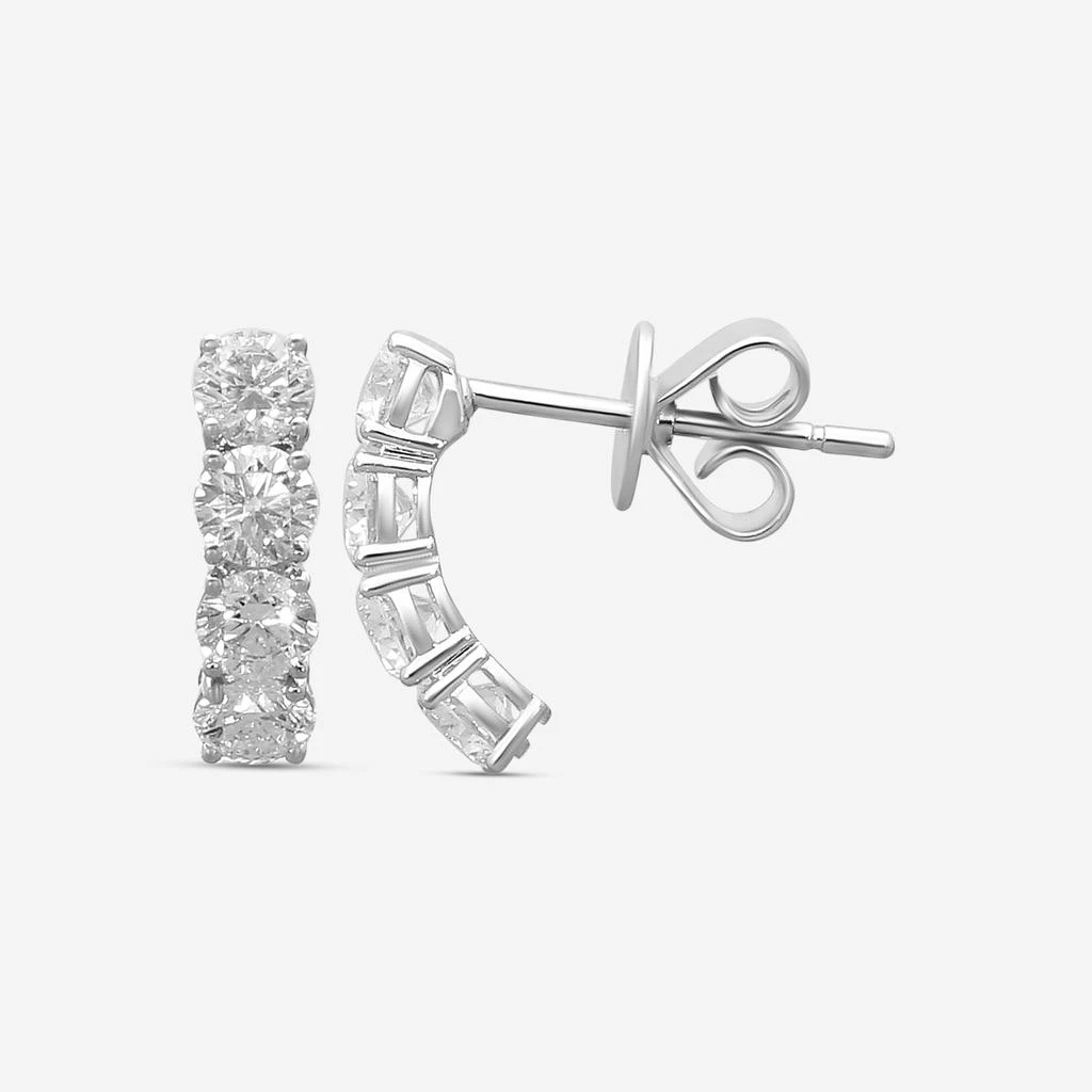 Mémoire Mémoire Essentials 18K White Gold Diamond Half Huggie Earrings CEDD209 3