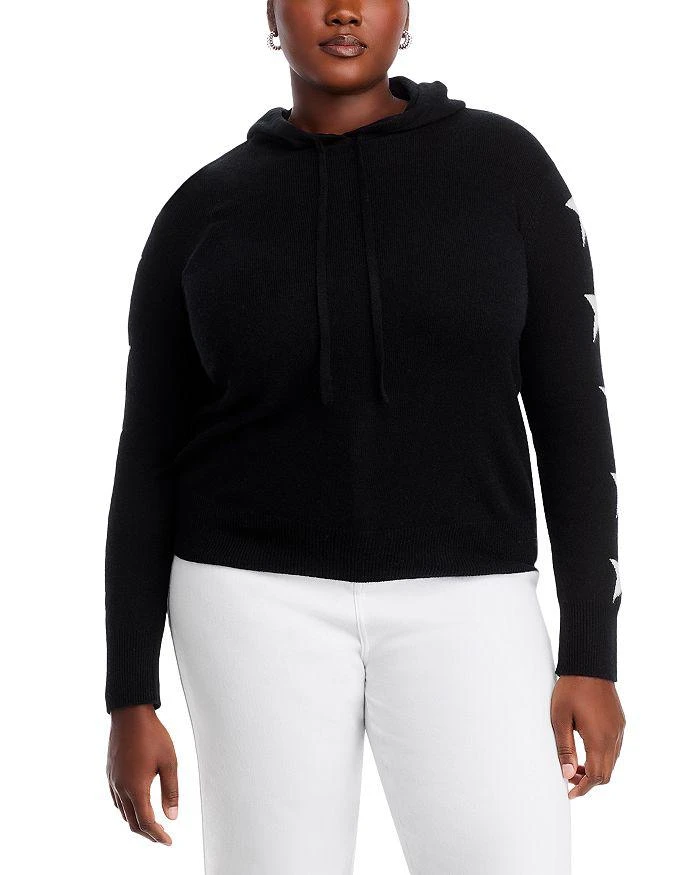 AQUA AQUA 100% Cashmere Star Sleeve Hoodie Sweater - Exclusive 9