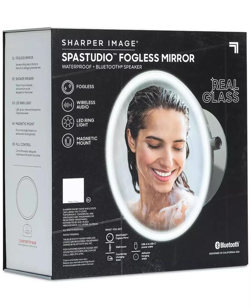 Sharper Image SpaStudio Waterproof Fogless Shower Mirror & Speaker 10