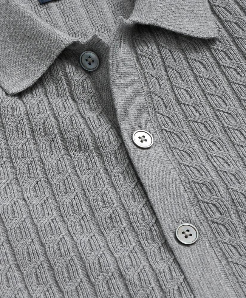 Brooks Brothers Cotton Mini-Cable Polo Cardigan 2