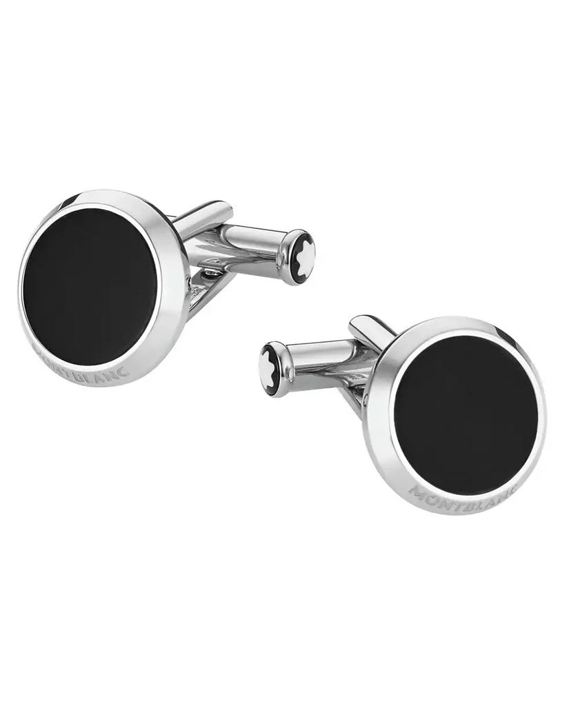 MontBlanc Meisterstück Men's Steel and Black Onyx Cufflinks 112896 3