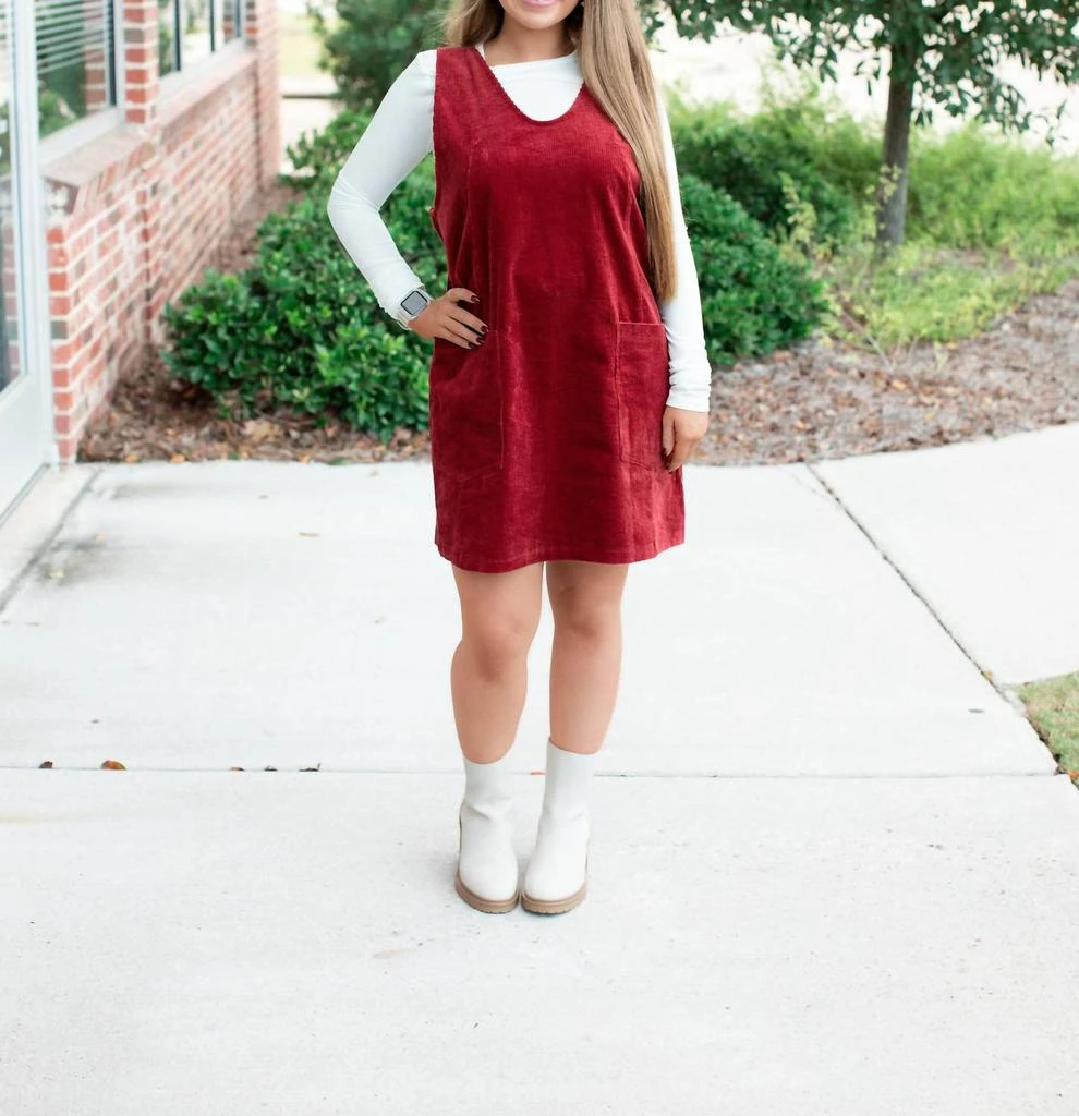 Sweet Lovely by Jen Sweet Lovely By Jen - Overall Corduroy Dress 2