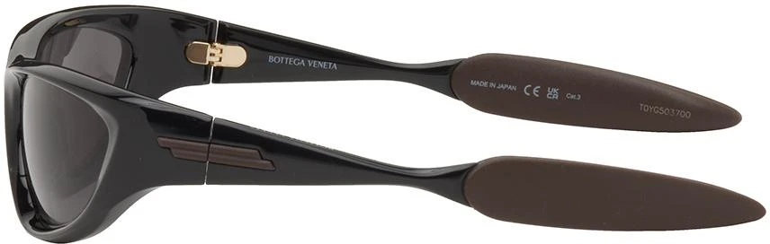 Bottega Veneta Black Cone Wraparound Sunglasses 3
