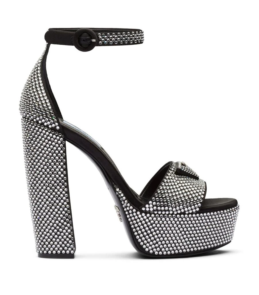Prada Crystal-Embellished Platform Sandals 135 1