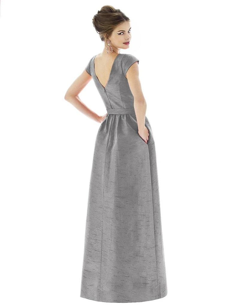 Alfred Sung Cap Sleeve V-Back Maxi Dress with Pockets 2
