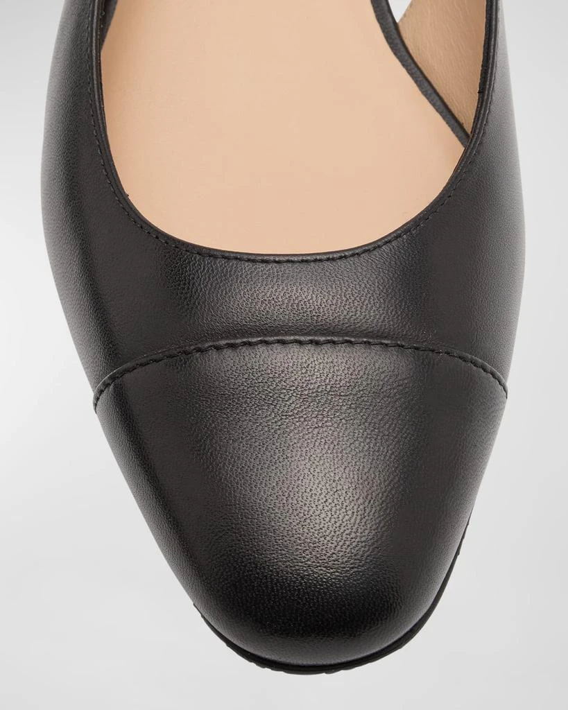 Stuart Weitzman Sleek Leather Slingback Ballerina Flats 6