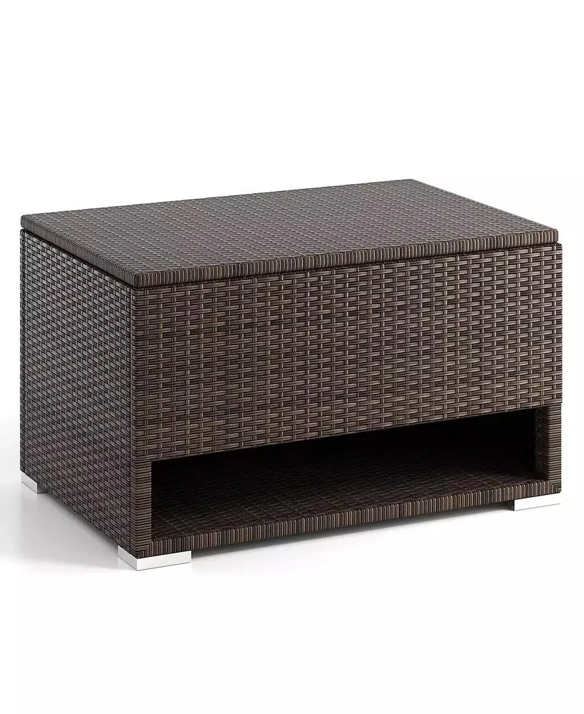 Costway 48 Gallon Deck Box with Shoe Rack Waterproof Liner Lid Outdoor Storage Box 10