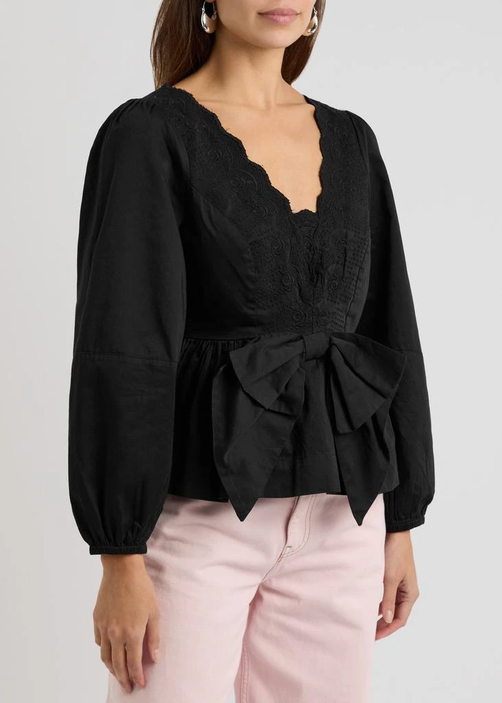 DAMSON MADDER Eugenie bow-embellished cotton blouse 2