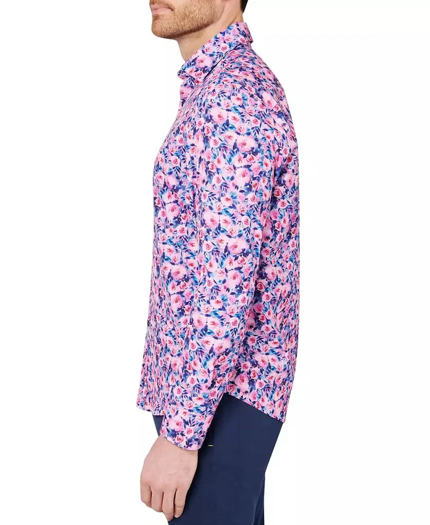 Society of Threads Men's Slim Fit Non-Iron Floral Print Performance Stretch Button-Down Shirt 3