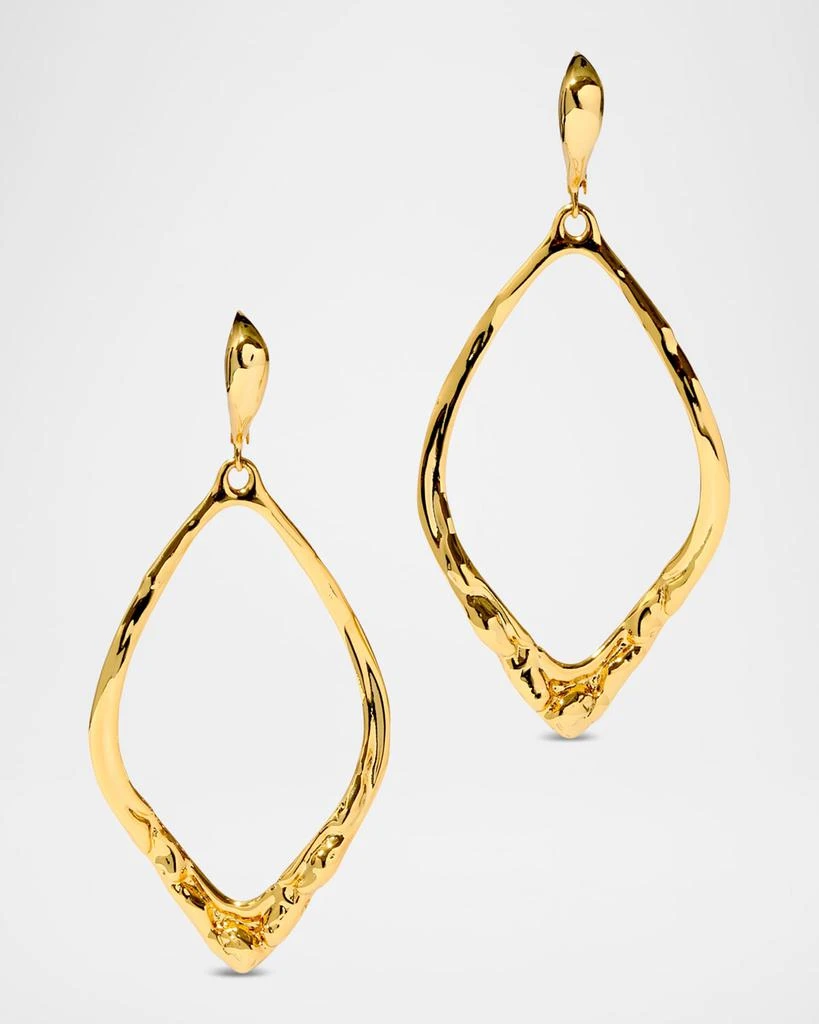 Alexis Bittar Brut Gold-Plated Open Oval Earrings JEWELRY Free