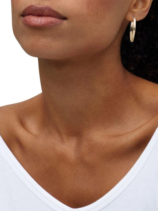 Saks Fifth Avenue 14K Yellow Gold Crossover Hoop Earrings 3