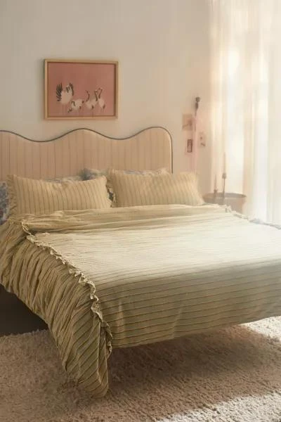 Urban Outfitters Striped Ruffle Duvet Cover 1