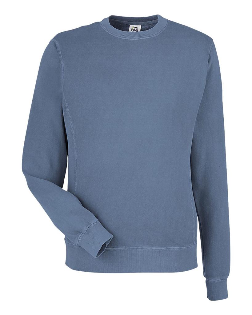 J America Men's Pigment-Dyed Fleece Crewneck Sweatshirt