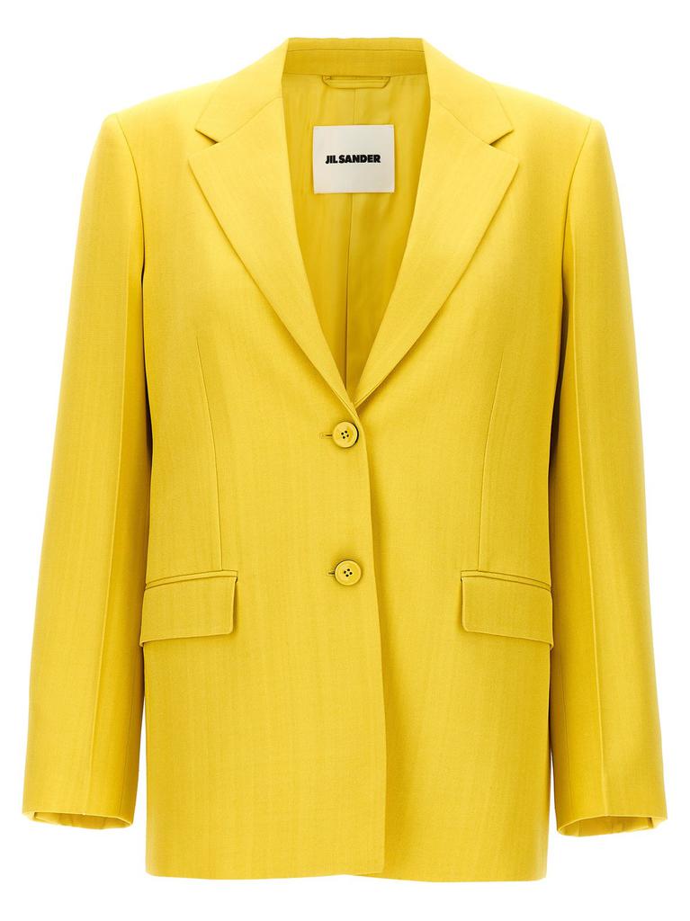 ジャケット Jil Sander Tailored single-breasted blazer Jil Sander Topstitch Single-Breasted Blazer Jacket | Neiman