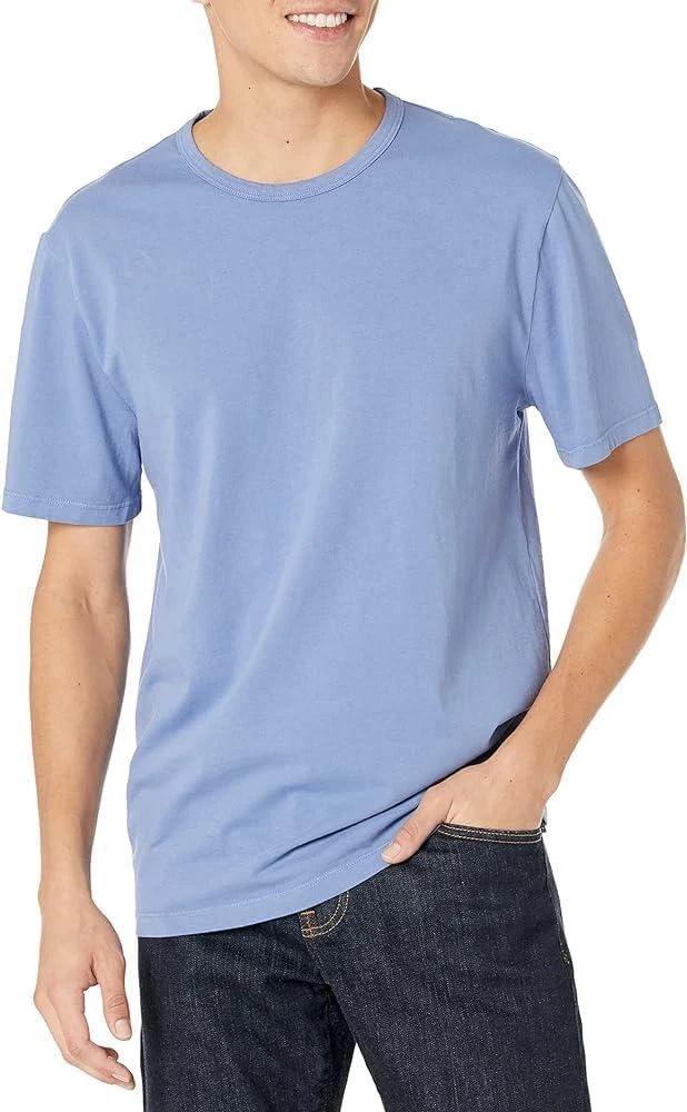 Vince Men's Garment Dye Short Sleeve Light Blue Crew Neck T-Shirt 1