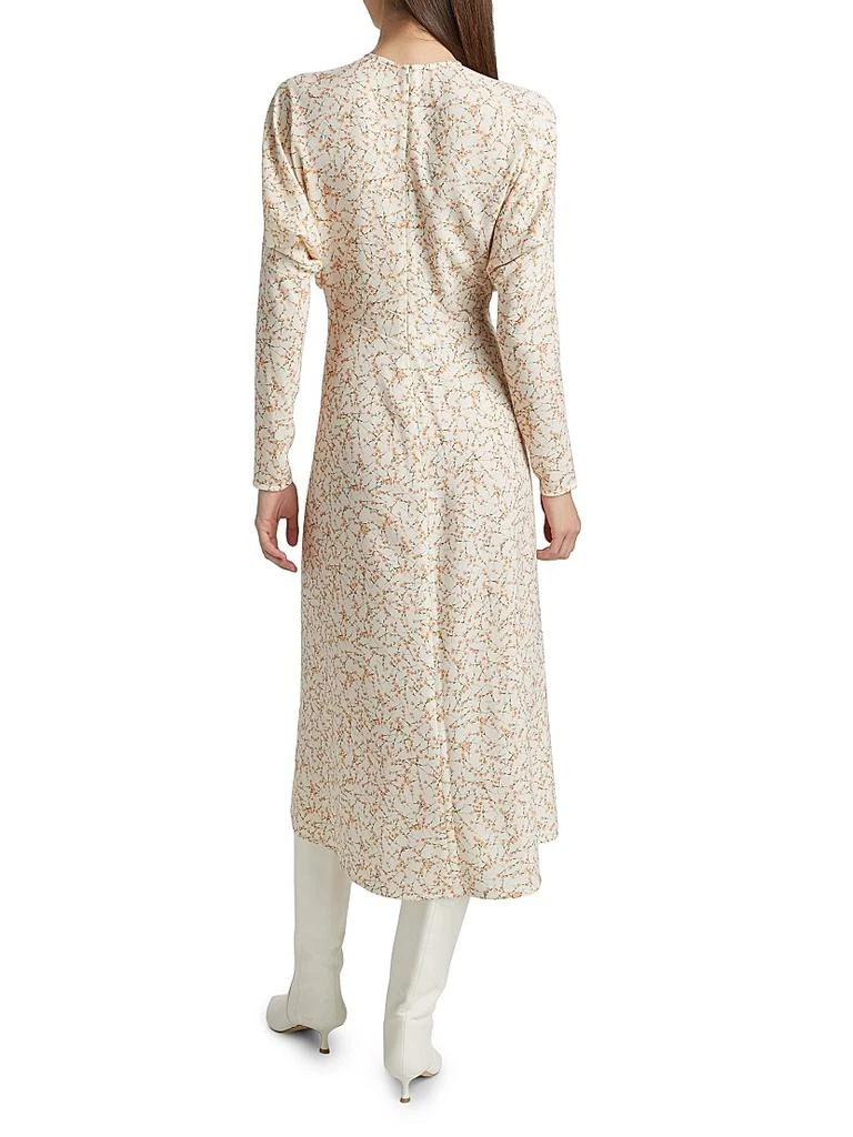 Victoria Beckham Floral Sable Cady Dolman-Sleeve Midi-Dress 5