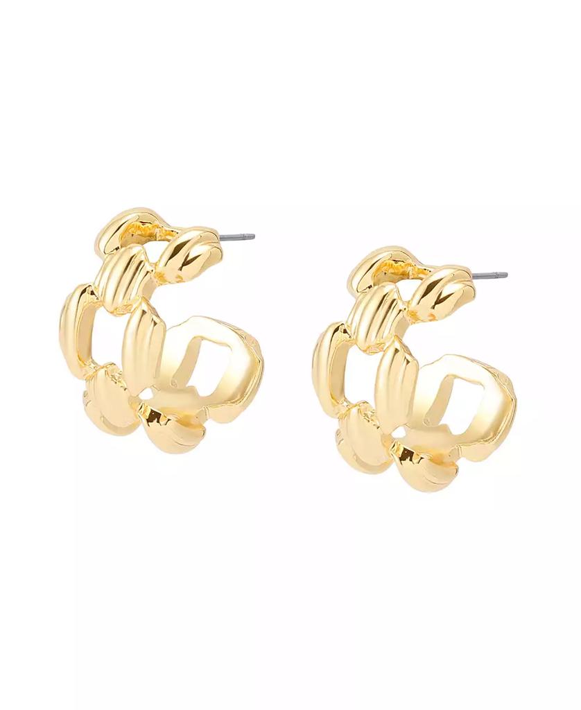 Robert Lee Morris Ribbed Link Hoop Earrings