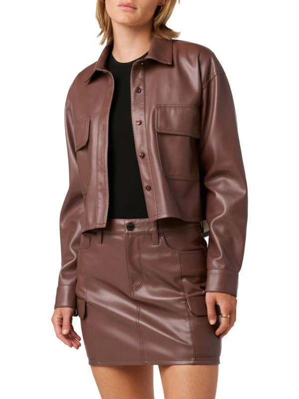 Hudson Boxy Faux Leather Shirt Jacket 3