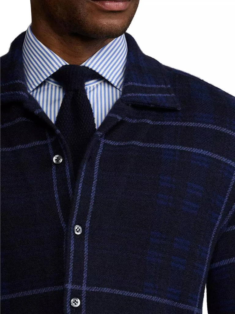 Ralph Lauren Plaid Cashmere Shirt Sweater 7