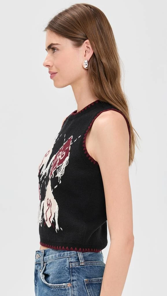 Another Girl Bow Argyle Knitted Tank 3