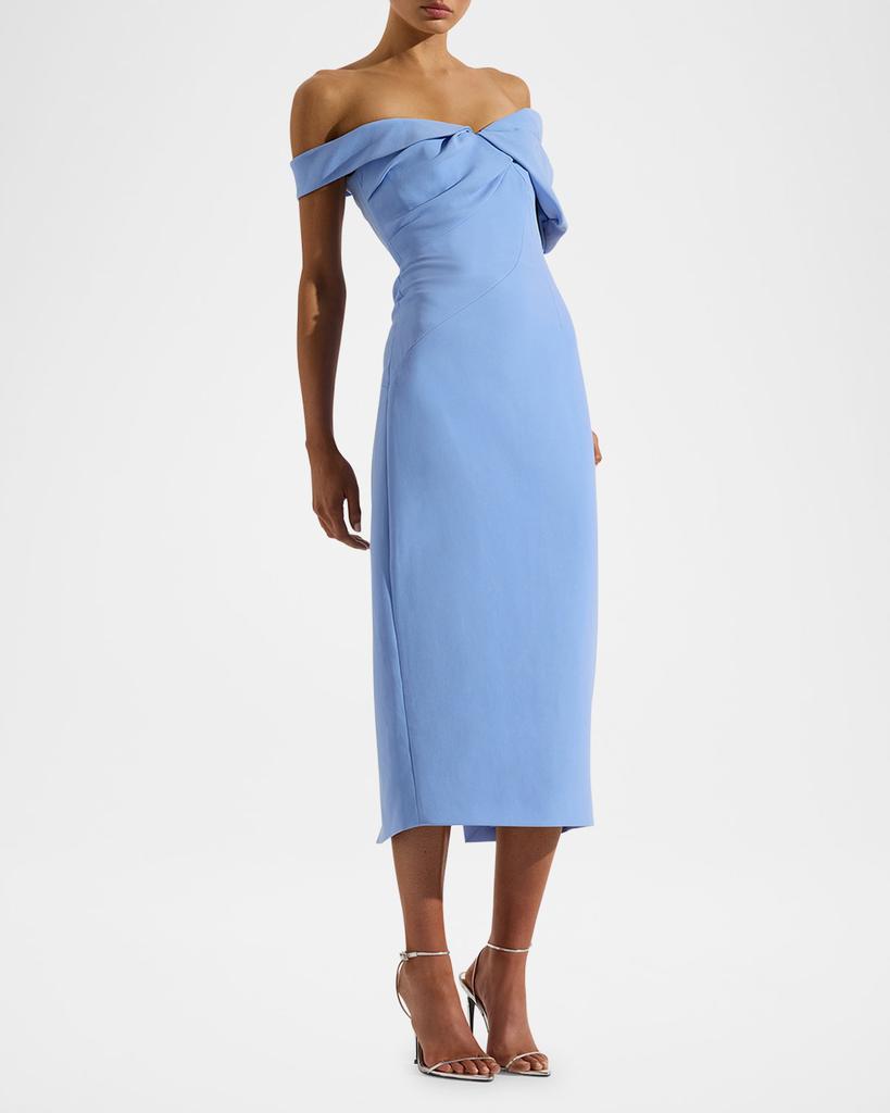 RACHEL GILBERT Mattie Off-The-Shoulder Midi Dress