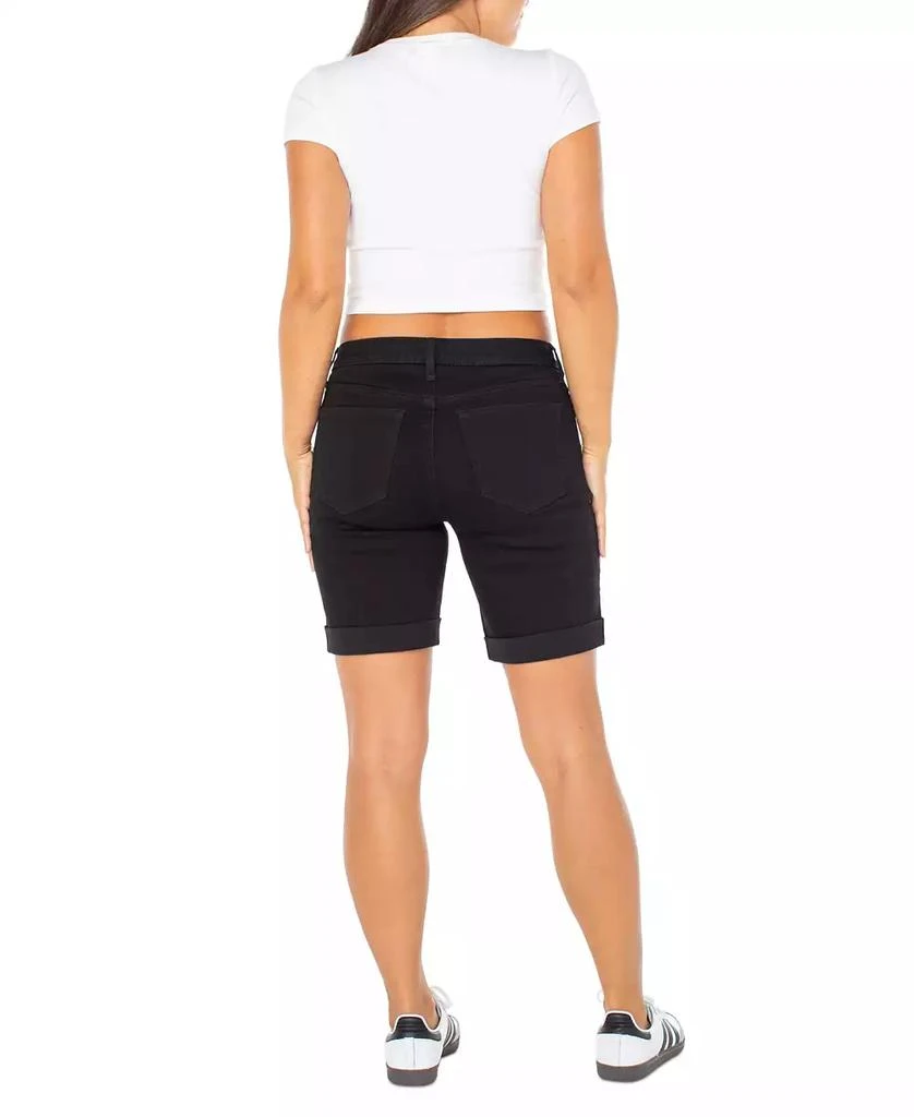 Celebrity Pink Juniors' Cuffed Hem Bermuda Denim Shorts 4