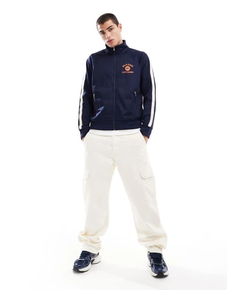 Ralph Lauren Polo Ralph Lauren collegiate back logo tricot track jacket in navy 3