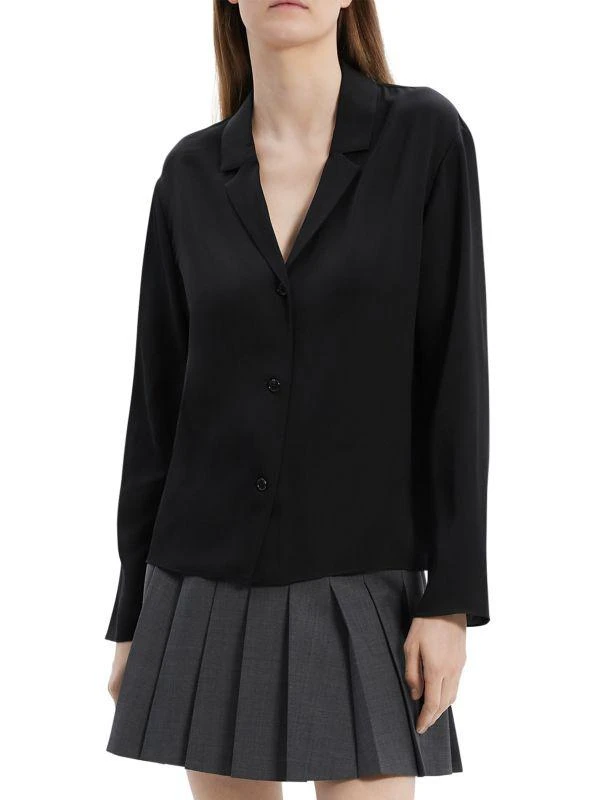 Theory Notch Collar Silk Blouse 1
