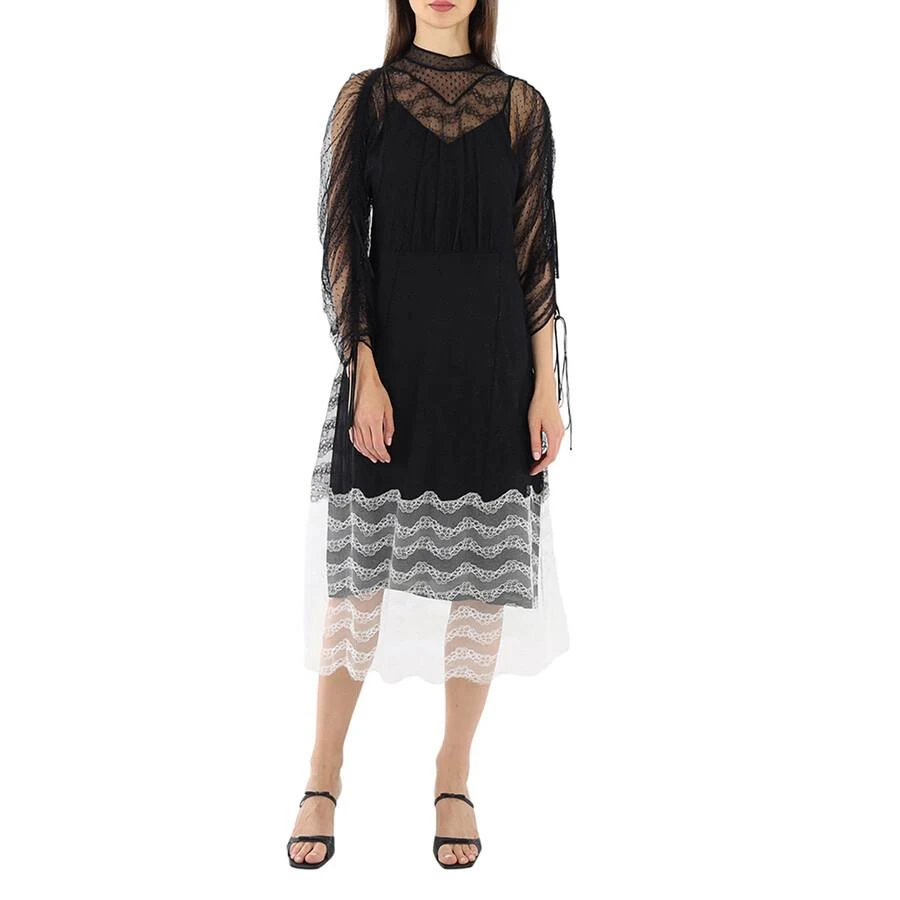 Shop Burberry Ladies Black Geometric Lace Dress With Gathered-sleeves,  Brand Size 8 (US Size 6) on Sale at BeyondStyle  Get 88% Off Burberry  Ladies Black Geometric Lace Dress With Gathered-sleeves, Brand