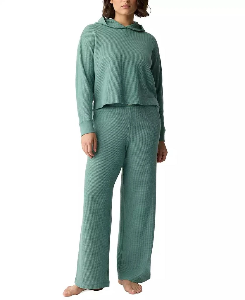 GAP GapBody Women's 2-Pc. Hooded Brushed Waffle Pajama Set 1