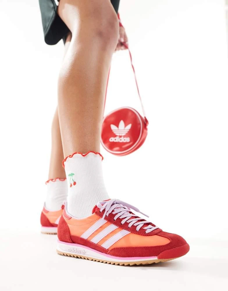 Adidas adidas Originals SL 72 OG trainers in red and pink 5